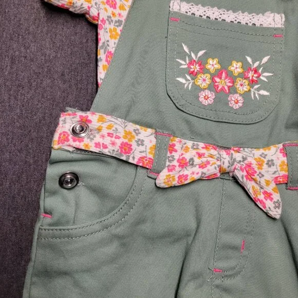 Girls overalls, Little Lass, size 2t. Green, new with tags - Picture 3 of 7